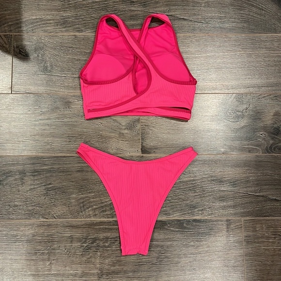 Gilly Hicks | Ribbed Bikini Set (Dark Pink) - Picture 7 of 7